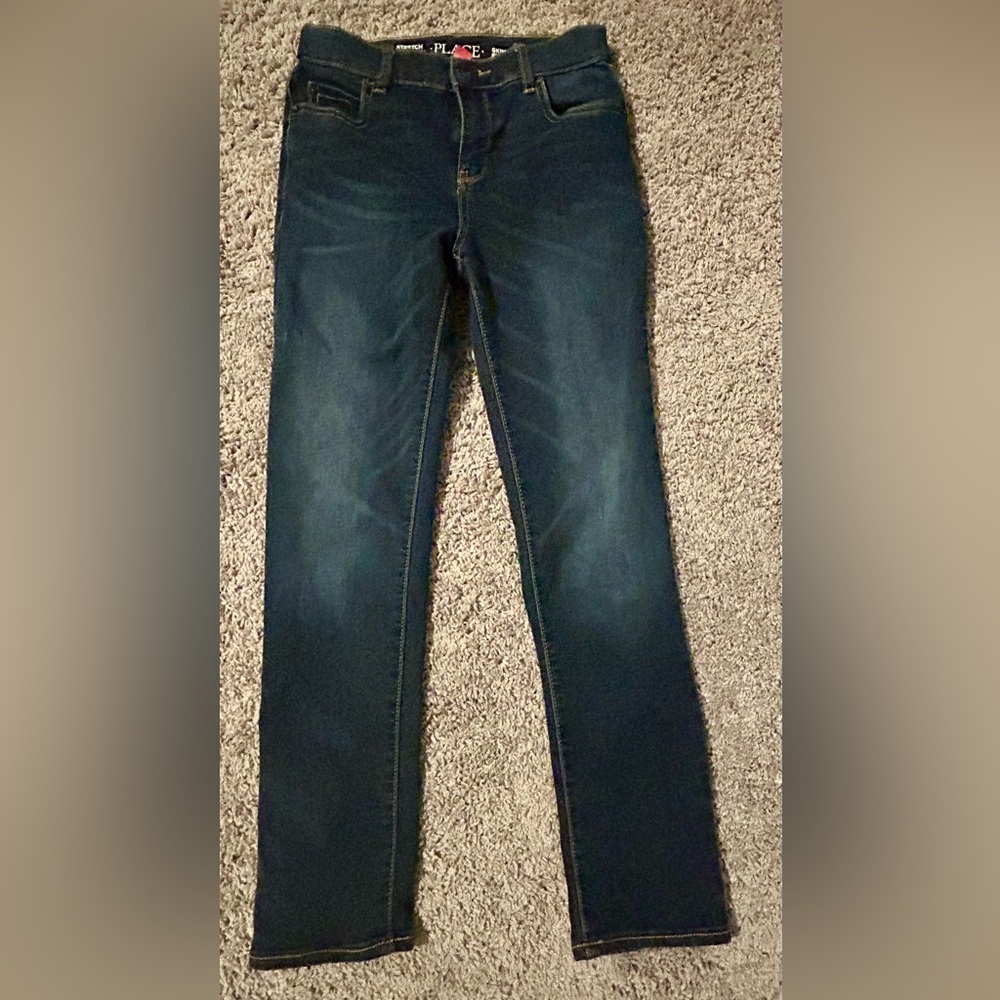Classic Girls Dark Blue Stretch Jeans for girls